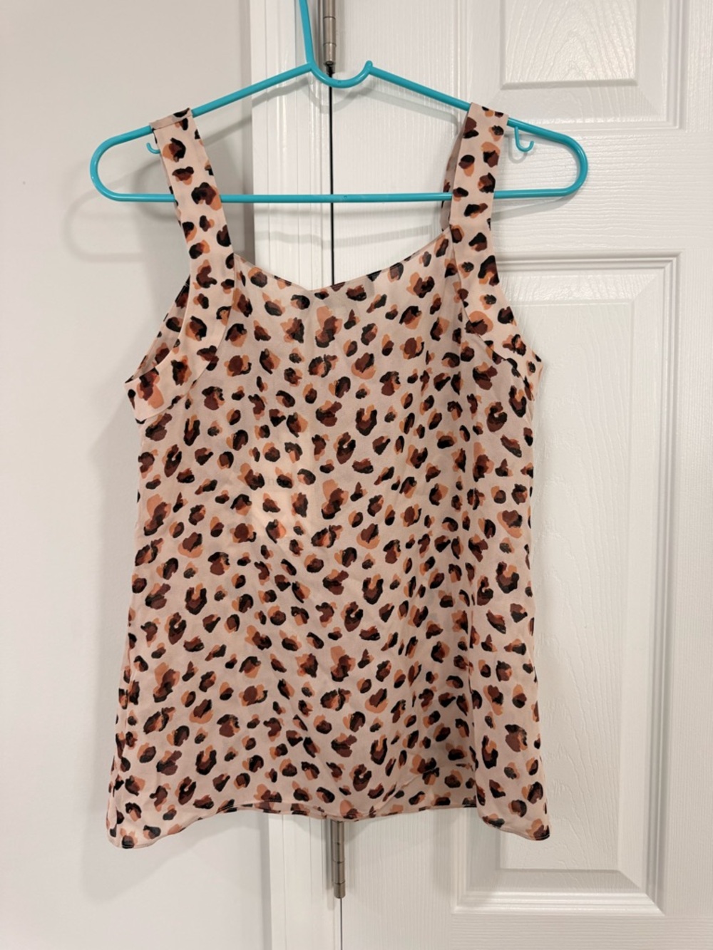 Theory Silk Multi Leopard-Print V-Neck Cami - Beige, Brown & Black - Picture 4 of 5